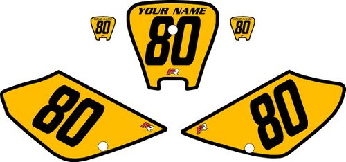 2001-2003 Honda XR80 Pre-Printed Backgrounds Yellow - Black Bold Pinstripe by FactoryRide