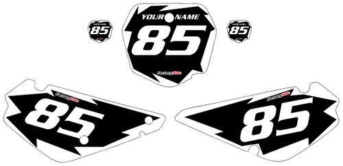 2002-2023 Suzuki RM85 Custom Black Pre-Printed Background - White Shock Seriesby Factory Ride