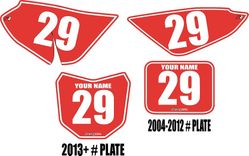 2004-2025 Honda CRF50 Pre-Printed Backgrounds Red - White Pinstripe by FactoryRide