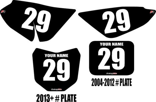 2004-2026 Honda CRF50 Black Pre-Printed Background - White Numbers by FactoryRide
