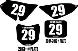 2004-2026 Honda CRF50 Black Pre-Printed Background - White Numbers by FactoryRide 2004-2026 Honda CRF50 Black Pre-Printed Background - White Numbers by FactoryRide