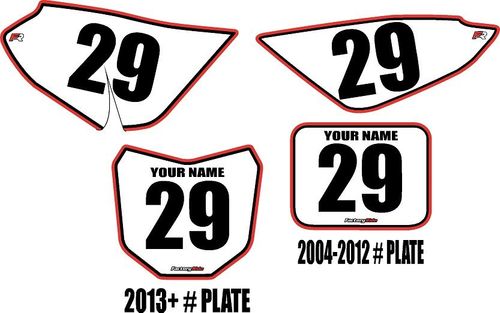 2004-2026 Honda CRF50 Custom Pre-Printed Background White - Red Pro Pinstripe by Factory Ride