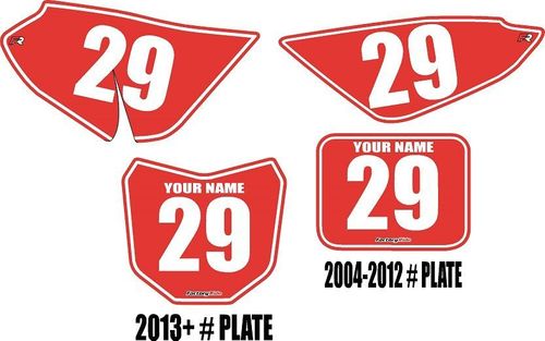 2004-2026 Honda CRF50 Pre-Printed Backgrounds Red - White Pinstripe by FactoryRide