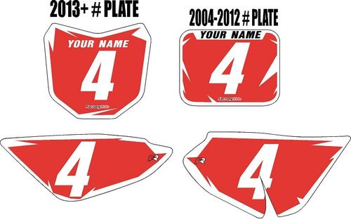 2004-2026 Honda CRF50 Pre-Printed Backgrounds Red - White Shock Series by FactoryRide