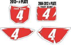 2004-2026 Honda CRF50 Pre-Printed Backgrounds Red - White Shock Series by FactoryRide 2004-2026 Honda CRF50 Pre-Printed Backgrounds Red - White Shock Series by FactoryRide