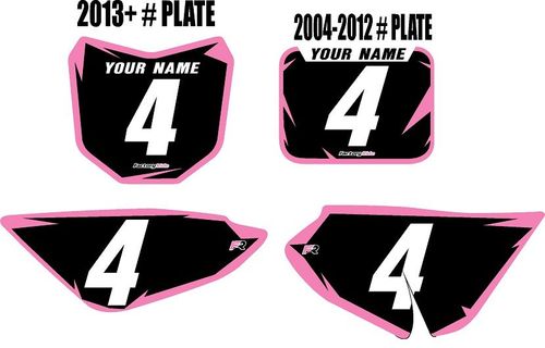 2004-2026 Honda CRF50 Black Pre-Printed Backgrounds - Pink Shock by FactoryRide