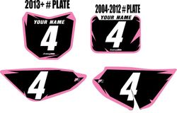 2004-2026 Honda CRF50 Black Pre-Printed Backgrounds - Pink Shock by FactoryRide 2004-2026 Honda CRF50 Black Pre-Printed Backgrounds - Pink Shock by FactoryRide