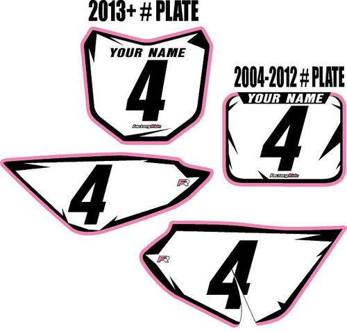 2004-2026 Honda CRF50 White Pre-Printed Backgrounds - Pink Pro Shock by FactoryRide