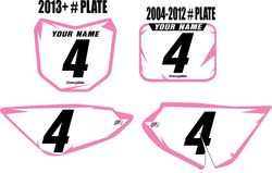 2004-2026 Honda CRF50 White Pre-Printed Backgrounds - Pink Shock by FactoryRide 2004-2026 Honda CRF50 White Pre-Printed Backgrounds - Pink Shock by FactoryRide