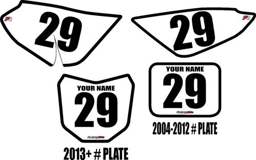 2004-2026 Honda CRF50 White Pre-Printed Background - Black Bold Pinstripe by FactoryRide