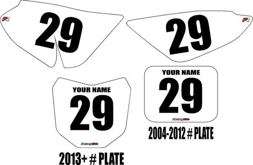 2004-2026 Honda CRF50 White Pre-Printed Background - Black Numbers by FactoryRide