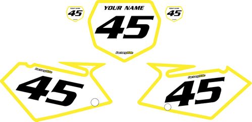 2005-2006 Suzuki RMZ450 Pre-Printed Backgrounds White - Yellow Bold Pinstripe by FactoryRide
