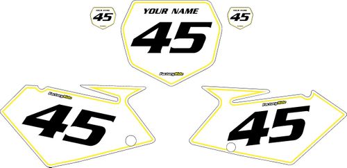 2005-2006 Suzuki RMZ450 Pre-Printed Backgrounds White - Yellow Pinstripe by FactoryRide