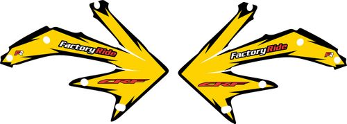 2005-2008 Honda CRF450 Radiator Shroud Decals (Yellow Shock)