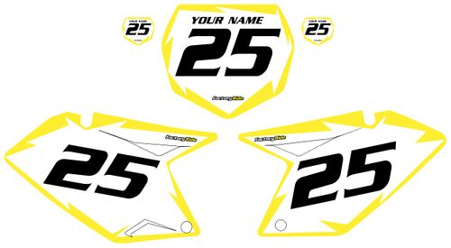 2007-2009 Suzuki RMZ250 Pre-Printed Backgrounds White - Yellow Shock Series by FactoryRide