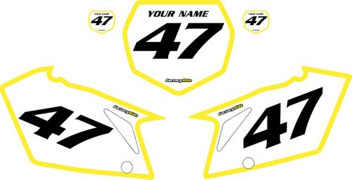 2007 Suzuki RMZ450 Pre-Printed Backgrounds White - Yellow Bold Pinstripe by FactoryRide