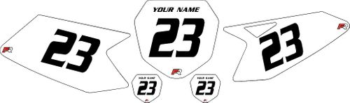 Suzuki DRZ50 DRZ70 2008-2023 White Pre-Printed Background - Black Numbers by FactoryRide