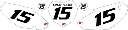 2008-2024 Yamaha TTR125 White Pre-Printed Backgrounds - Black Numbers by FactoryRide