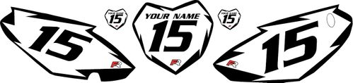 2008-2024 Yamaha TTR125 White Pre-Printed Backgrounds - Black Shock Series by FactoryRide