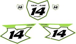 2008-2026 Kawasaki KLX 140 Custom Pre-Printed Background White - Green Pro Pinstripe by Factory Ride