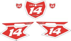 2008-2026 Kawasaki KLX 140 Custom Pre-Printed Red Background - White Bold Pinstripe by Factory Ride