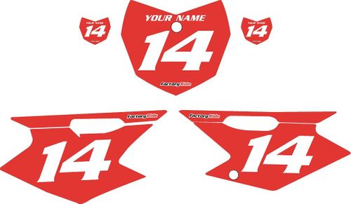 2008-2026 Kawasaki KLX 140 Custom Pre-Printed Red Background - White Numbers by Factory Ride