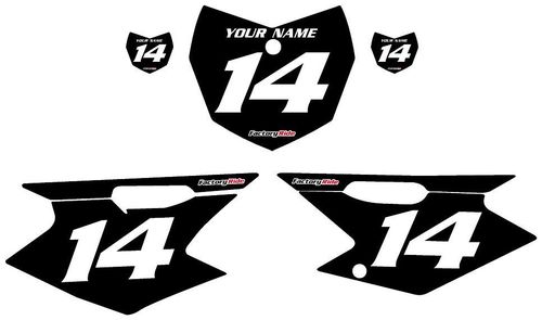 2008-2026 Kawasaki KLX140 Custom Black Pre-Printed Background - White Numbers by Factory Ride
