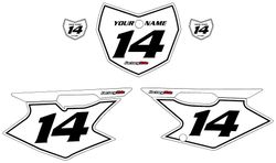 2008-2026 Kawasaki KLX140 Custom White Pre-Printed Background - Black Pinstripe by Factory Ride