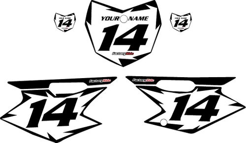 2008-2026 Kawasaki KLX140 Custom White Pre-Printed Background - Black Shock Series by Factory Ride