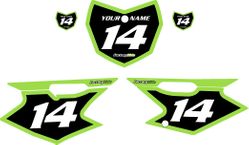 2008-2026 Kawasaki KLX140 Pre-Printed Backgrounds Black - Green Bold Pinstripe by FactoryRide