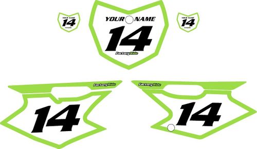 2008-2026 Kawasaki KLX140 Pre-Printed Backgrounds White - Green Bold Pinstripe by FactoryRide