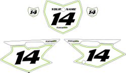 2008-2026 Kawasaki KLX140 Pre-Printed Backgrounds White - Green Pinstripe by FactoryRide