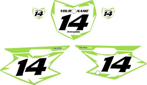 2008-2026 Kawasaki KLX140 Pre-Printed Backgrounds White - Green Shock Series by FactoryRide