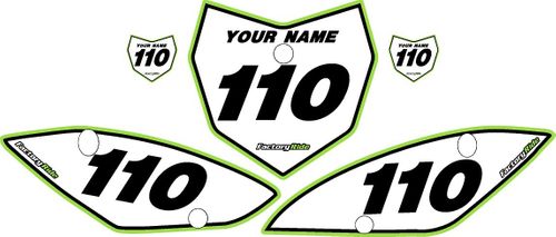 2010-2026 Kawasaki KLX 110/L Custom Pre-Printed Background White - Green Pro Pinstripe by Factory Ride