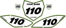 2010-2026 Kawasaki KLX 110/L Custom Pre-Printed Background White - Green Pro Pinstripe by Factory Ride