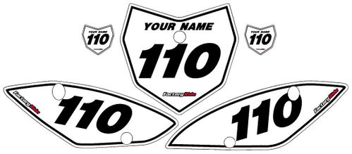 2010-2026 Kawasaki KLX110 White Pre-Printed Background - Black Pinstripe by FactoryRide