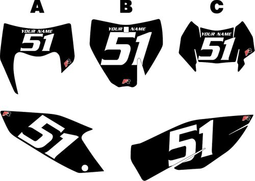 2014-2015 Husqvarna FE250 Black Pre-Printed Backgrounds - White Numbers by FactoryRide