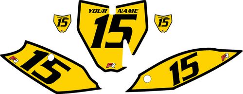 2014-2017 Husqvarna TC85 Yellow Pre-Printed Backgrounds - Black Bold Pinstripe by FactoryRide