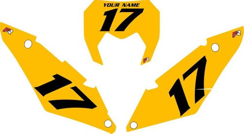 2017-2024 SHERCO 250 SE Pre-Printed Backgrounds Yellow - Black Numbers by FactoryRide