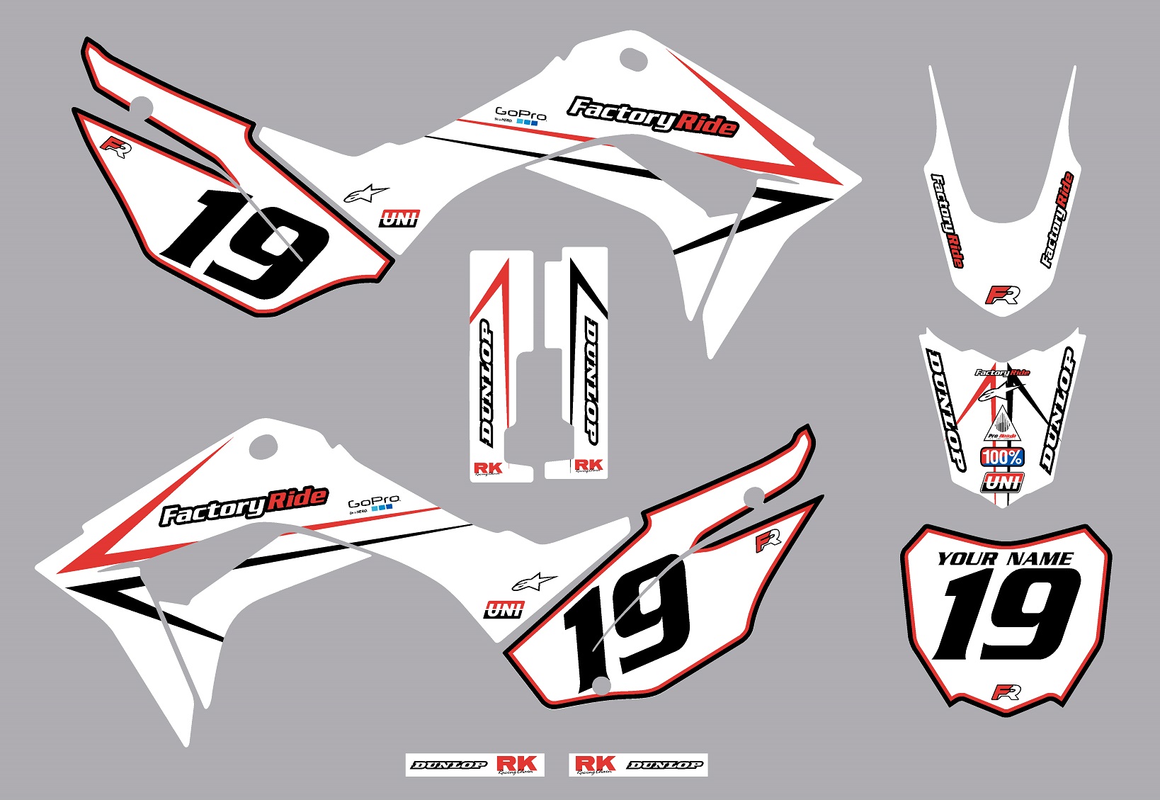 20192022 Honda CRF110 Arrow Graphics Kit in White