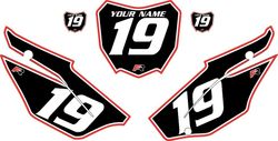 2019-2026 Honda CRF110 Black Pre-Printed Backgrounds - Red Pro Pinstripe by FactoryRide