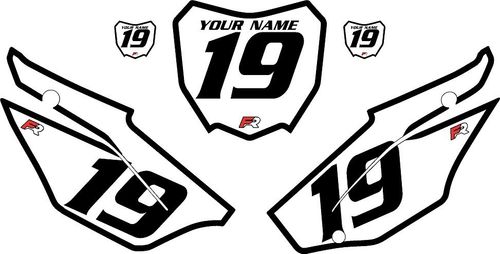 2019-2026 Honda CRF110 White Pre-Printed Backgrounds - Black Bold Pinstripe by FactoryRide