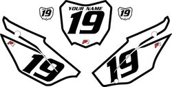 2019-2026 Honda CRF110 White Pre-Printed Backgrounds - Black Bold Pinstripe by FactoryRide