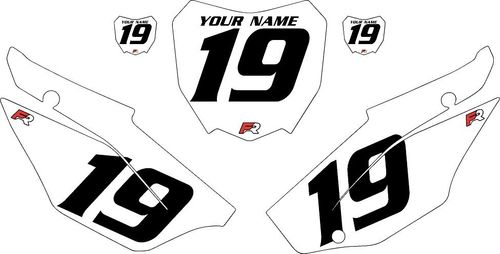 2019-2026 Honda CRF110 White Pre-Printed Backgrounds - Black Numbers by FactoryRide