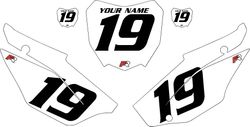 2019-2026 Honda CRF110 White Pre-Printed Backgrounds - Black Numbers by FactoryRide