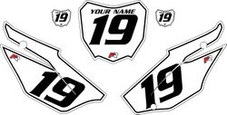 2019-2026 Honda CRF110 White Pre-Printed Backgrounds - Black Pinstripe by FactoryRide