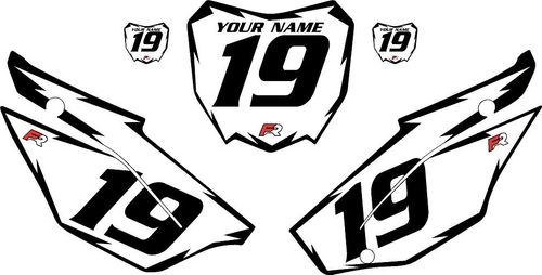 2019-2026 Honda CRF110 White Pre-Printed Backgrounds - Black Shock by FactoryRide