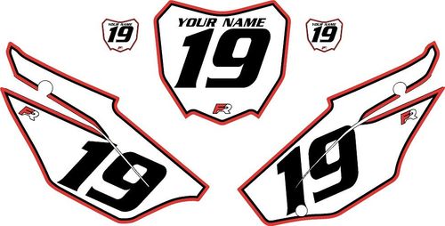 2019-2026 Honda CRF110 White Pre-Printed Backgrounds - Red Pro Pinstripe by FactoryRide