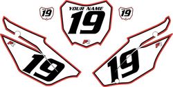 2019-2026 Honda CRF110 White Pre-Printed Backgrounds - Red Pro Pinstripe by FactoryRide