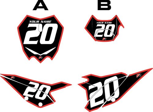 2020-2024 Beta 390RR / RR-S Black Pre-Printed Backgrounds - Red Bold Pinstripe by FactoryRide